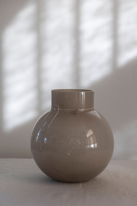 Vase - Glass H25cm Beige