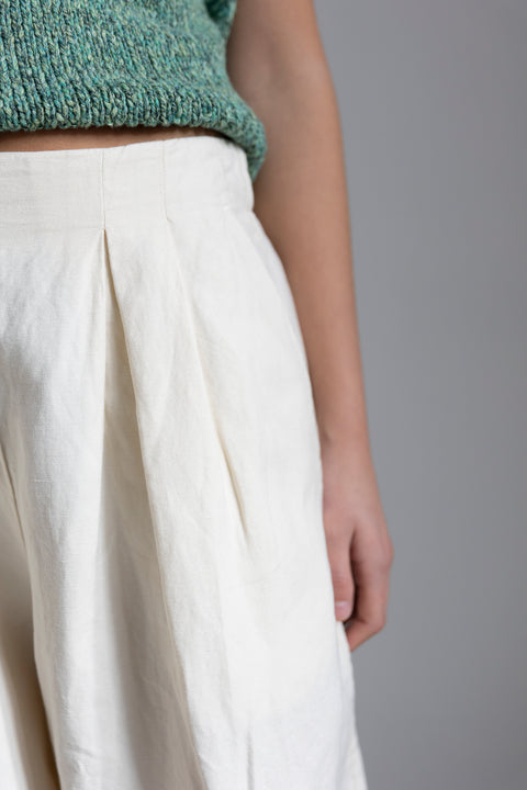 Bukse - Cotton Linen Wide Leg Trousers