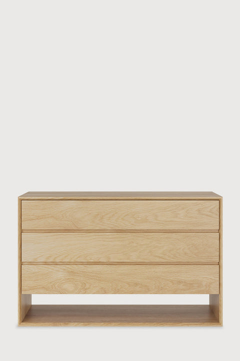 Kommode - Nordic Dresser Oak 3 Skuffer 130x56x83cm