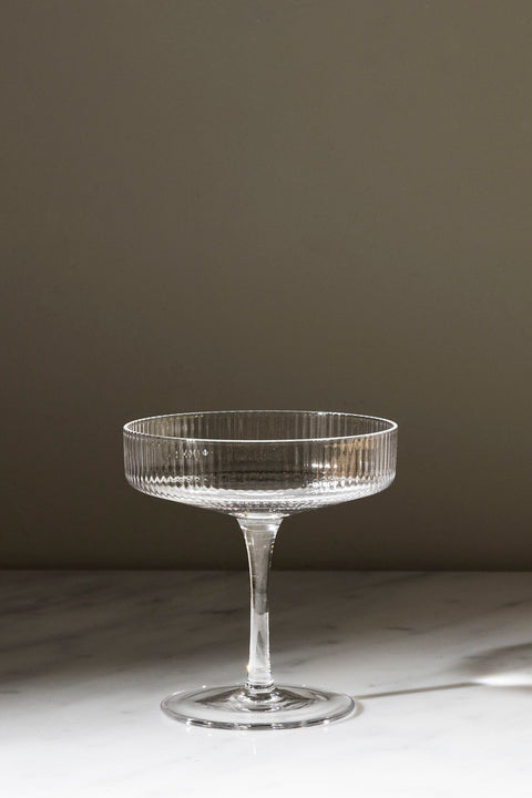 Glass - Ripple Champagne Saucer 2pk Clear