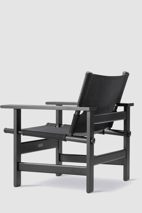 Loungestol - The Canvas Chair 2031 Sortlakkert Eik / Sort Canvas