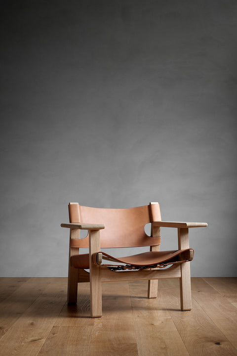 Loungestol - Spanish Chair 2226 Lysoljet Eik/Cognac Lær