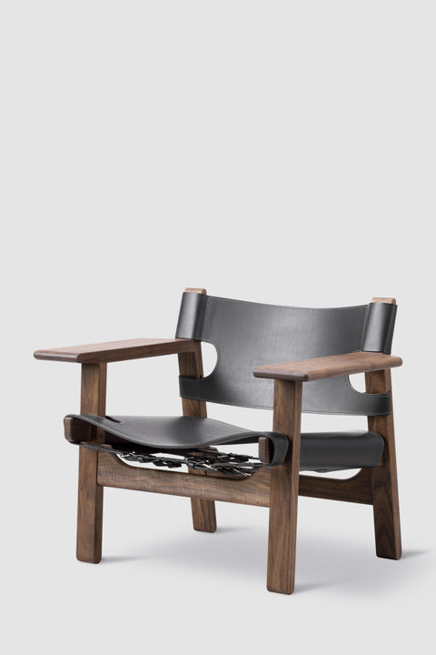 Loungestol - Spanish Chair 2226 Oljet Valnøtt/Sort Lær