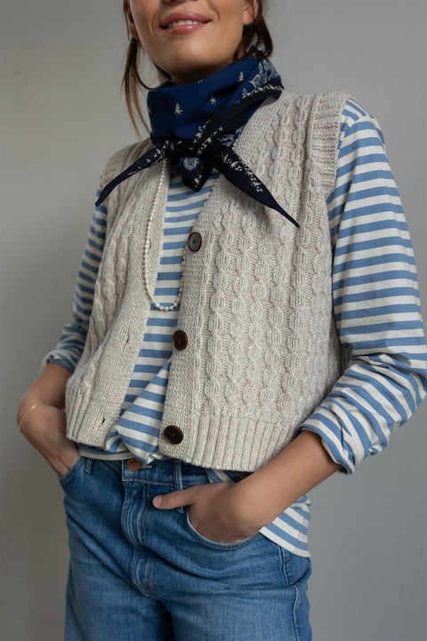 Vest - Textured Knitted Waistcoat
