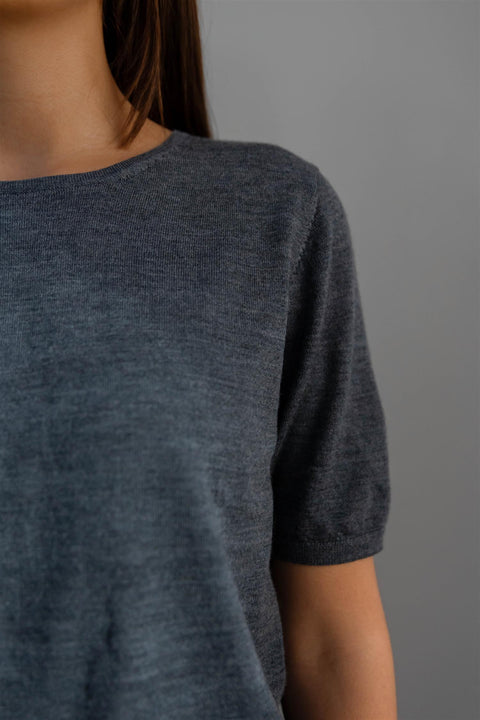 T-Skjorte - Classic Merino Tee Charcoal Grey