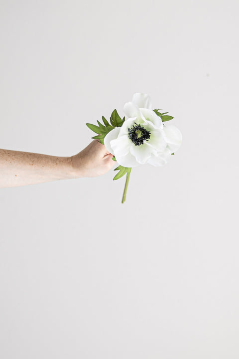 Blomst - Anemone H43cm Hvit