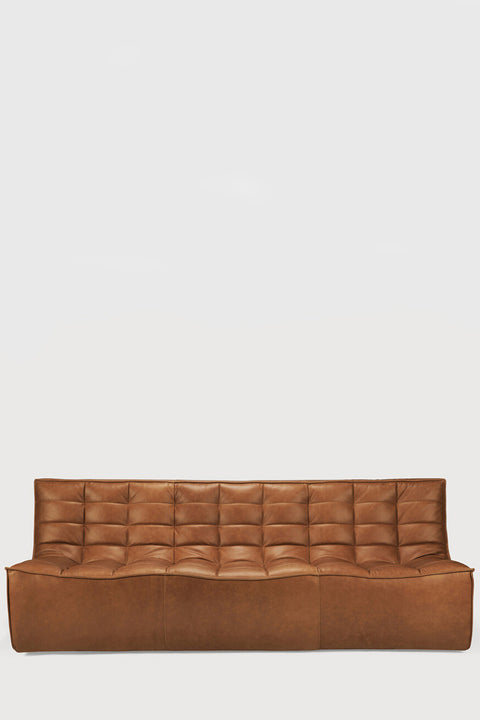 Sofa - N701 3-seter Brun Skinn