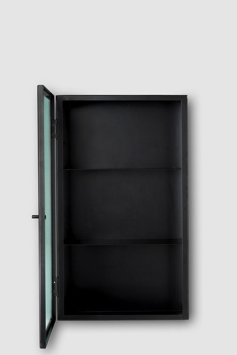 Veggskap - Haze Wall Cabinet Wired Glass Black