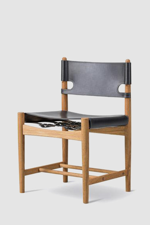 Spisestuestol - Spanish Dining Chair 3237 u/Arml. Oljet Eik / Sort Lær