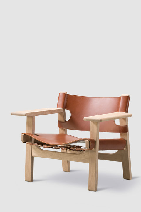 Loungestol - Spanish Chair 2226 Såpet Eik/Cognac Lær