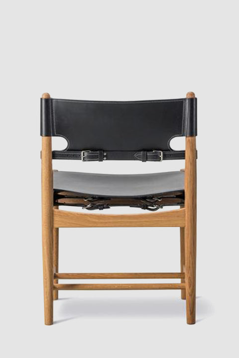Spisestuestol - Spanish Dining Chair 3237 u/Arml. Oljet Eik / Sort Lær
