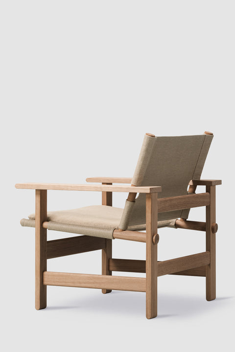 Loungestol - The Canvas Chair 2031 Eik Lys Oljet/Naturfarget Canvas Inkl. Pute