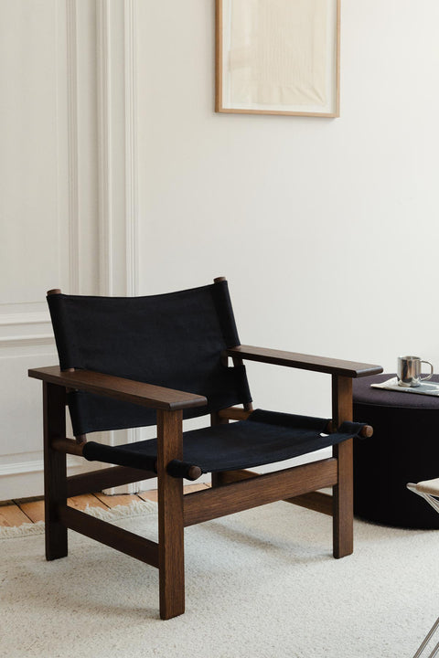 Loungestol - The Canvas Chair 2031 Røkt Eik / Sort Canvas