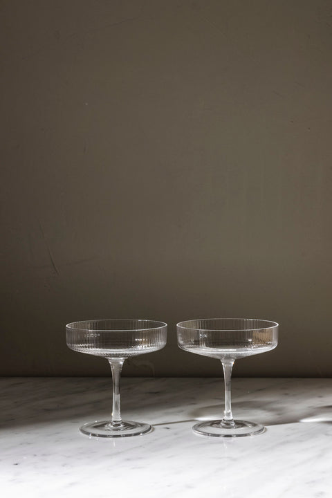 Glass - Ripple Champagne Saucer 2pk Clear