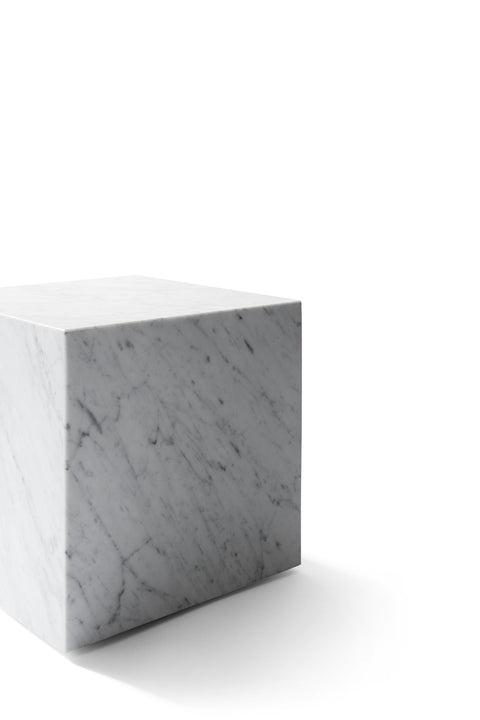 Sofabord - Plinth Cubic 40x40xh39cm White Marble