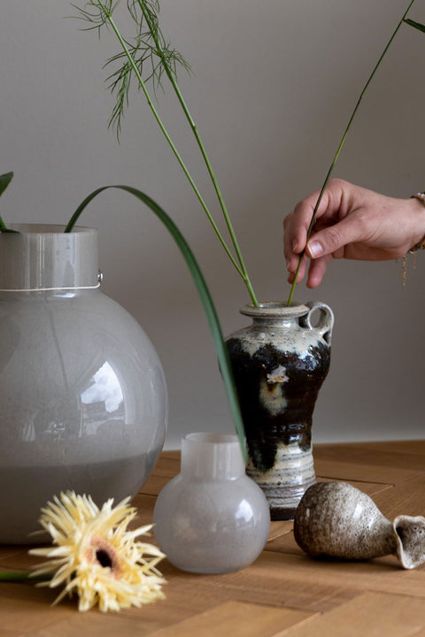 Vase - Glass H10cm Hvit