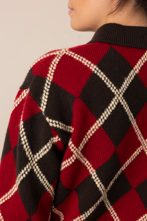 Genser - Collegiate Argyle Polo Burnt Cocoa Combo