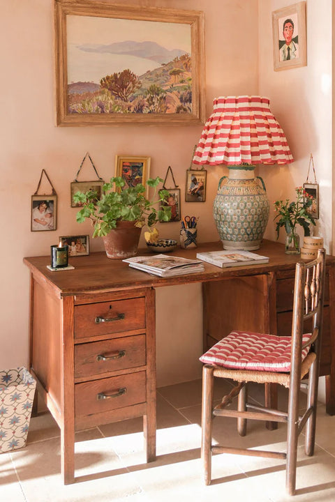 Lampeskjerm - Tangier Dia35cm Red Stripe