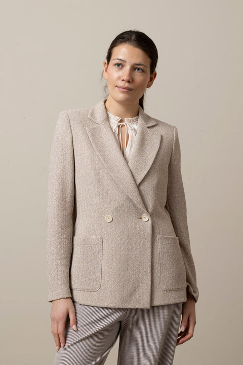 Blazer - Shoulder Pads Bicolour Frisé White/Beige