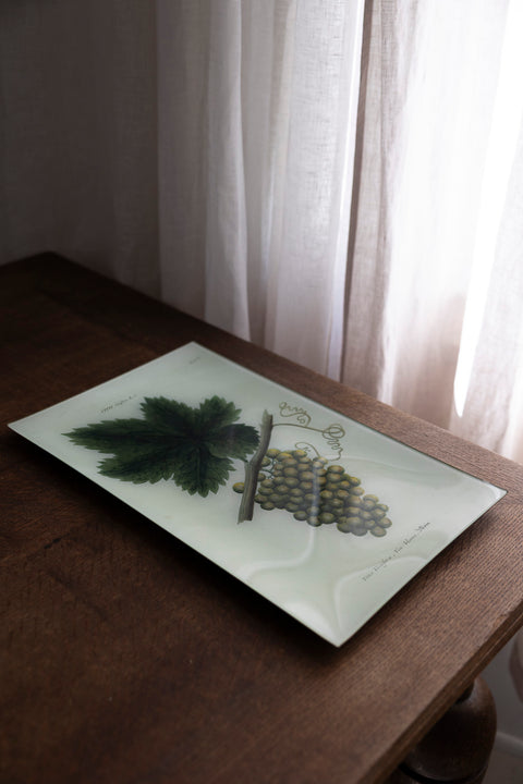 Glassfat - Decoupage White Grapes