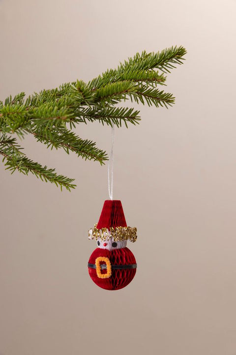 Juletrepynt - Julenisse Honeycomb Rød