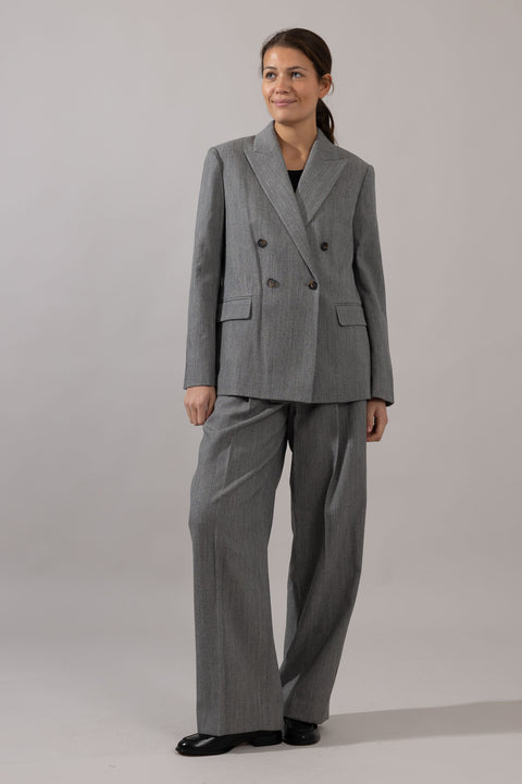 Blazer - Twill Double Breasted Stone Grey