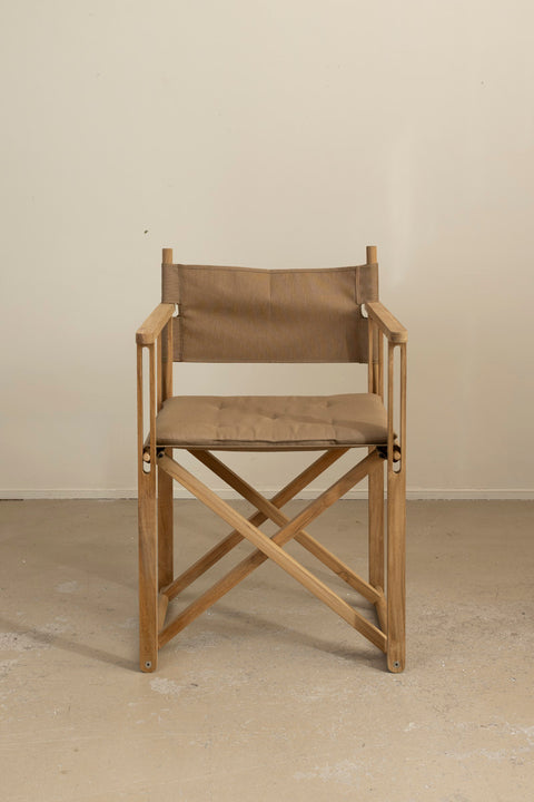 Hagestol - Regissør Teak/Brun Canvas