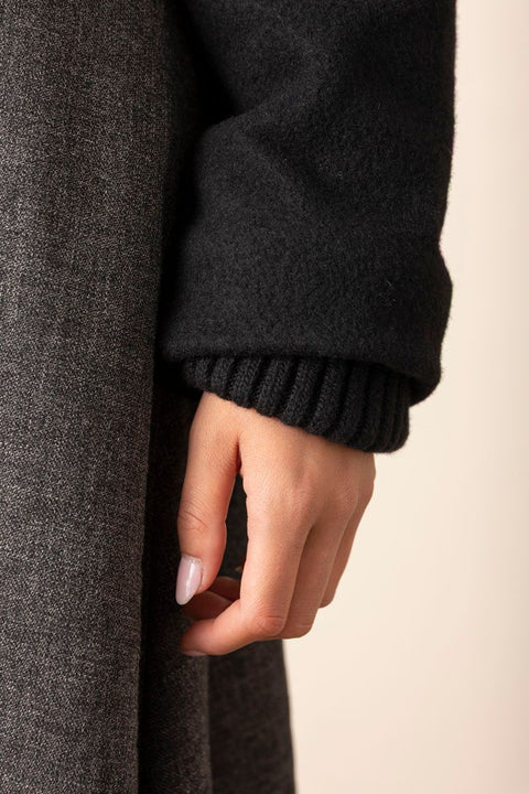 Jakke - Cropped Wool Blend Black