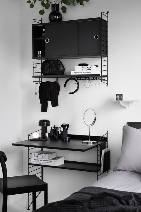 Skap - Skyvedører 78x20x37 Sort Ask