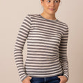 Genser - Agnes Stripe Lyocell Tee Cream/Black