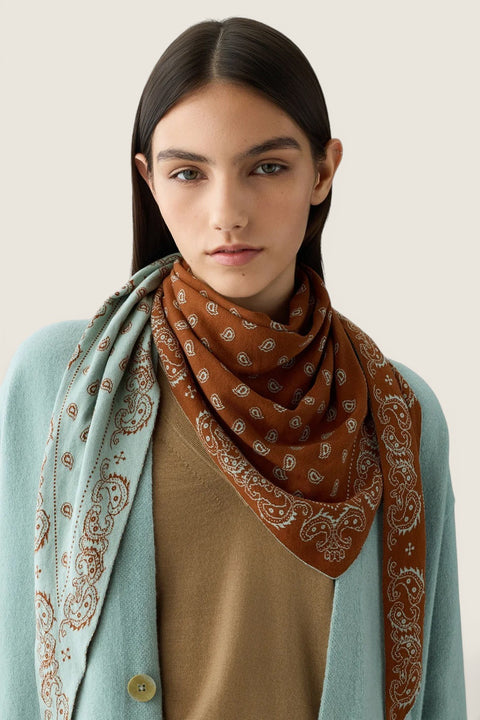 Skjerf - The Wild Rag Cotton Sage Brush/Burnt Sienna