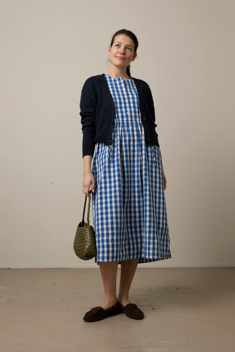 Kjole - Gingham Check Dress Pacific Blue