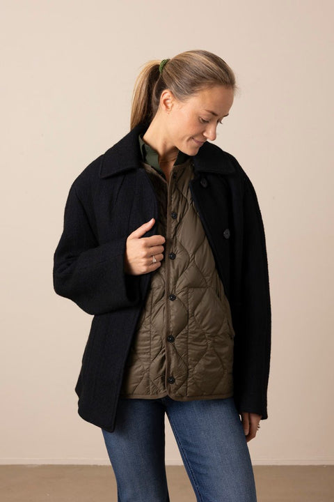 Vest - Military Crew Neck Down Vest Dark Olive