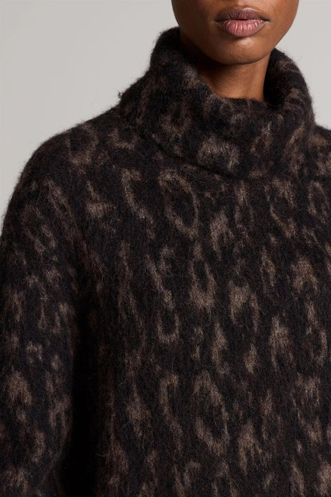 Genser - Oversized Turtleneck Jacquard Heather Grey Combo