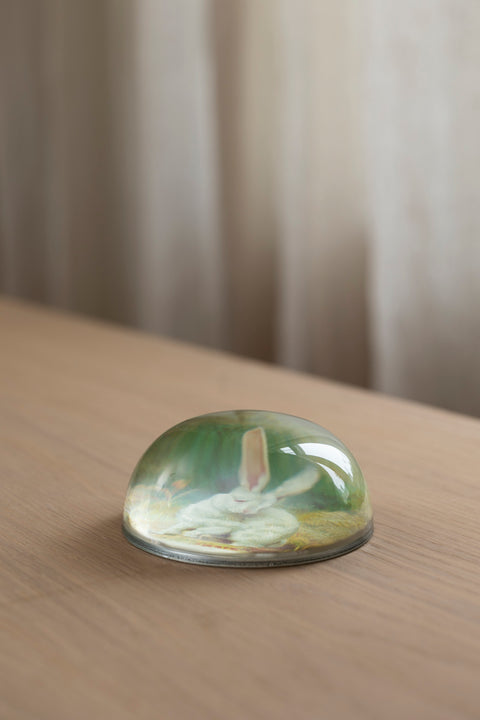 Papirvekt - Decoupage White Bunny