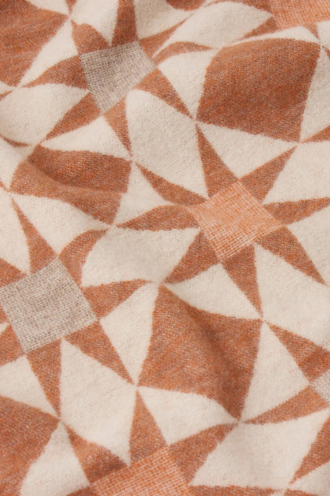 Pledd - Jacquard Star Rust/Soft Peach