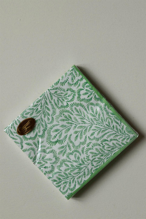 Servietter - Block Print Green