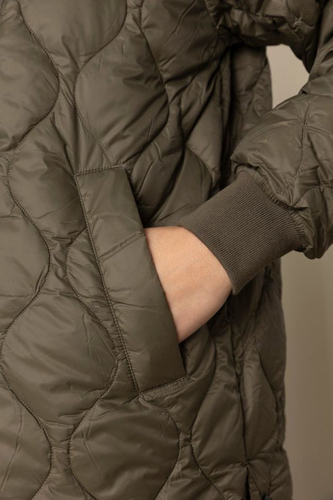 Jakke - Military Long Down Jacket Dark Olive