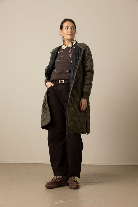 Jakke - Military Long Down Jacket Dark Olive