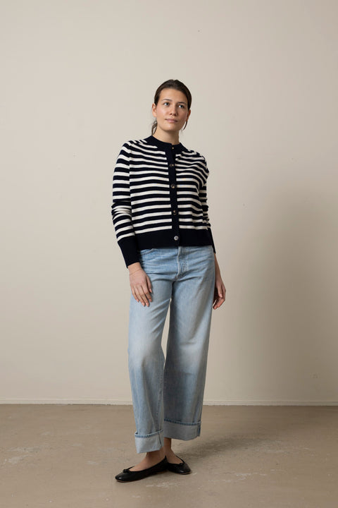 Cardigan - Gretel Ecru/Marine