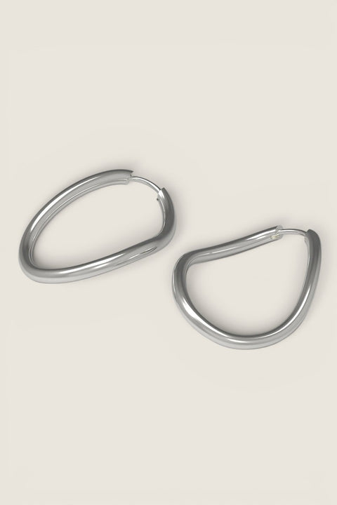 Øredobber - Thorn Hoop Oval Silver