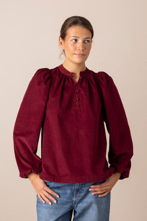 Bluse - Audrey Baby Cord Red Plum