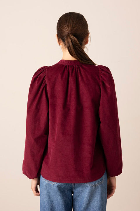 Bluse - Audrey Baby Cord Red Plum
