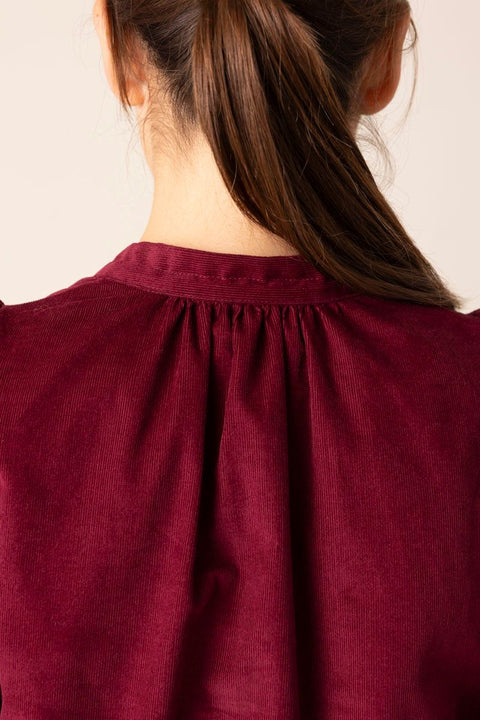 Bluse - Audrey Baby Cord Red Plum