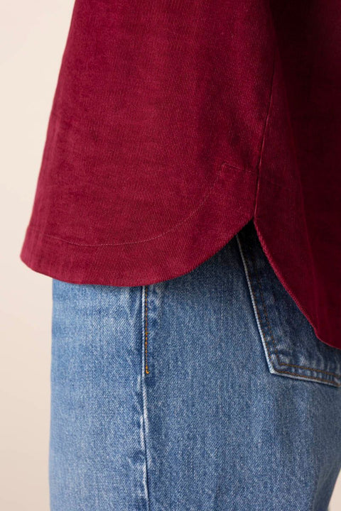 Bluse - Audrey Baby Cord Red Plum