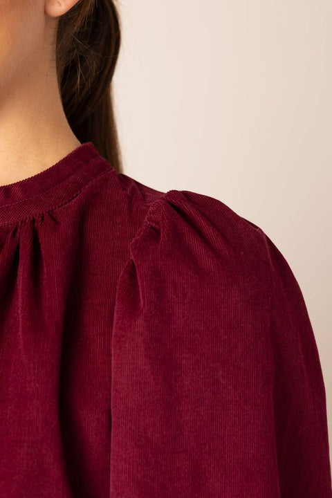 Bluse - Audrey Baby Cord Red Plum