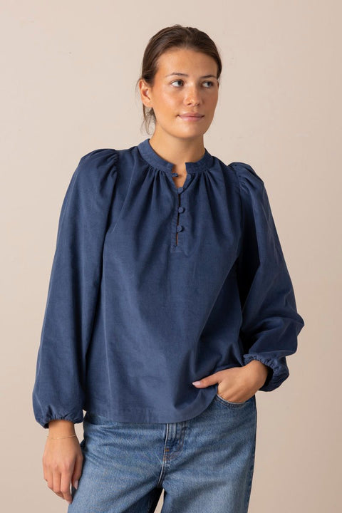 Bluse - Audrey Baby Cord Paris Blue