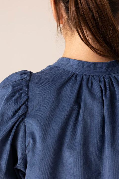 Bluse - Audrey Baby Cord Paris Blue