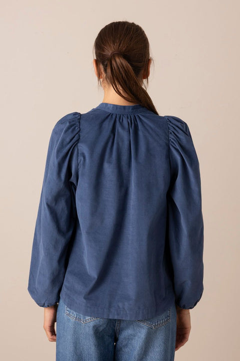 Bluse - Audrey Baby Cord Paris Blue