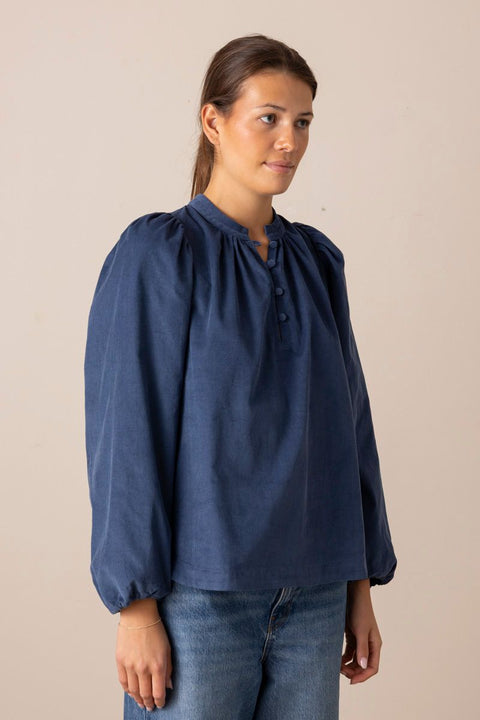 Bluse - Audrey Baby Cord Paris Blue